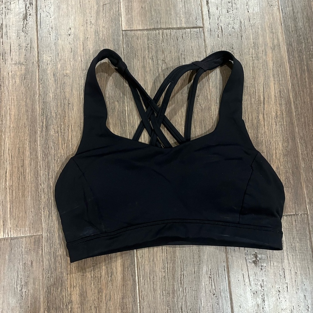 Lululemon Black Strappy Sports Bra for Intense Workouts